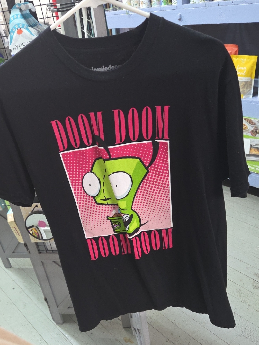 Nickelodeon Black Tee with White Logo Print